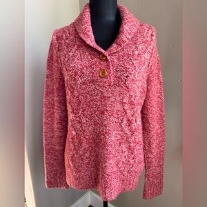 Columbia Marled Knit Cowl Neck Cozy Sweater w/2-Buttons Women’s Size Medium